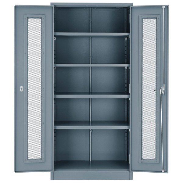 Global Industrial Assembled Storage Cabinet With Expanded Metal Door, 36x18x78, Gray 270021GY